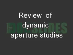 Review  of dynamic aperture studies