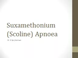 Suxamethonium (Scoline) Apnoea