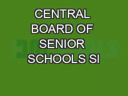 CENTRAL BOARD OF SENIOR SCHOOLS Sl