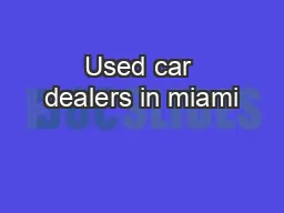 Used car dealers in miami