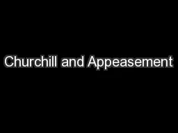 Churchill and Appeasement