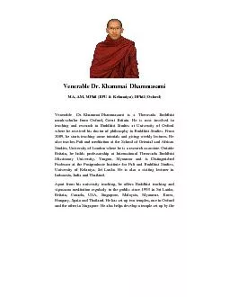 Dhammasami Kelanaiya), DPhil (Oxford) KhammaiDhammasami is a Theravada