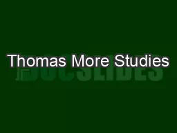 Thomas More Studies