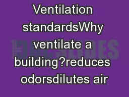 Ventilation standardsWhy ventilate a building?reduces odorsdilutes air