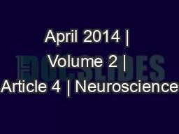 April 2014 | Volume 2 | Article 4 | Neuroscience