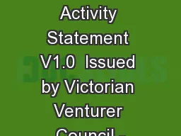 Badge Activity Statement V1.0  Issued by Victorian Venturer Council -