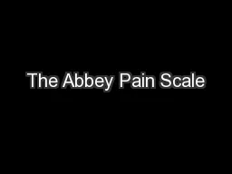 The Abbey Pain Scale