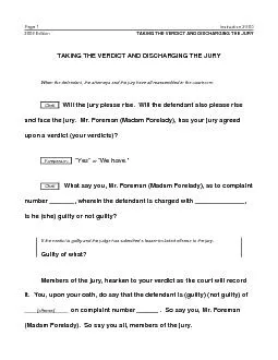 Instruction 2.500Page 2TAKING THE VERDICT AND DISCHARGING THE JURY2009