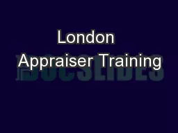 London Appraiser Training