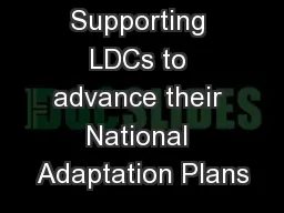 Supporting LDCs to advance their National Adaptation Plans