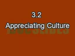 3.2 Appreciating Culture