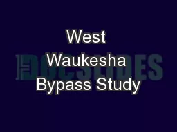 West Waukesha Bypass Study