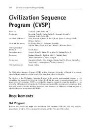 Civilization Sequence Program CVSP Civilization Sequence Program CVSP Director Saumarez