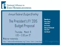 Annual Federal Budget Briefing