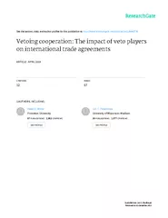 Vetoing Cooperation: The Impact of Veto Players on International Trade