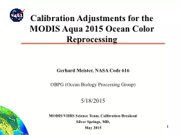 1 Calibration Adjustments for the MODIS Aqua 2015 Ocean Col