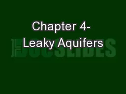 Chapter 4- Leaky Aquifers