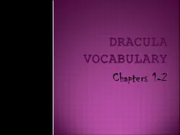 Dracula Vocabulary