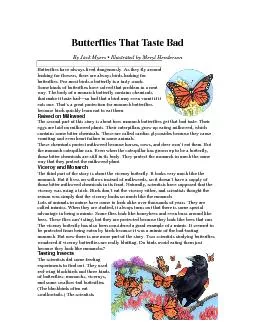 Butterflies That Taste Bad