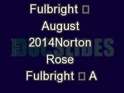 Norton Rose Fulbright – August 2014Norton Rose Fulbright – A