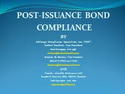 POST-ISSUANCE BOND