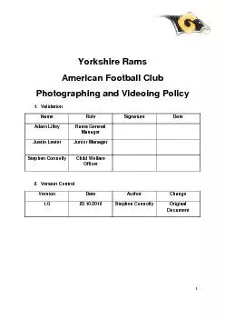 Yorkshire Rams  American Football Club  Photographing and Videoing P