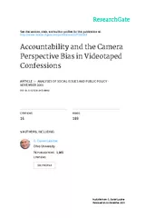 Accountability and the Camera Perspective Biasin Videotaped Confession