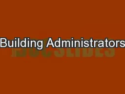 Building Administrators