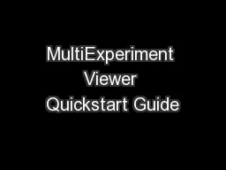 MultiExperiment Viewer Quickstart Guide