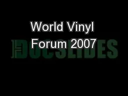 World Vinyl Forum 2007