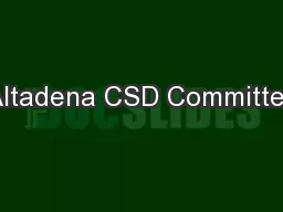 Altadena CSD Committee