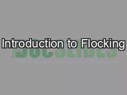 Introduction to Flocking