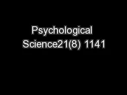 Psychological Science21(8) 1141