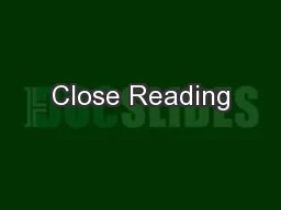 Close Reading
