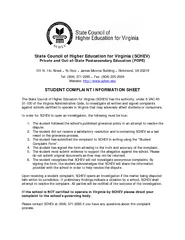 State Council of Higher Education for Virginia (SCHEV) Private and Out