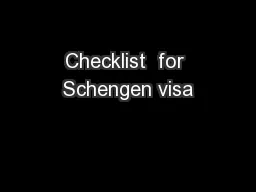 Checklist  for Schengen visa