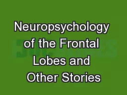 Neuropsychology of the Frontal Lobes and Other Stories