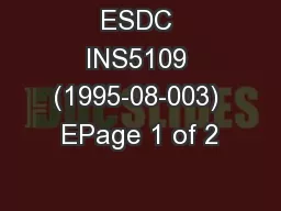 ESDC INS5109 (1995-08-003) EPage 1 of 2