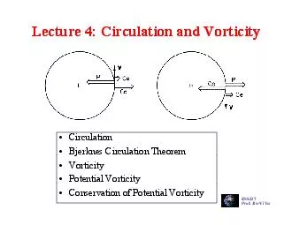 Lecture 4: Circulation and VorticityLecture 4: Circulation and Vortici