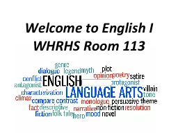 Welcome to English I