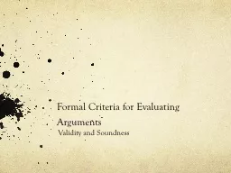Formal Criteria for Evaluating Arguments