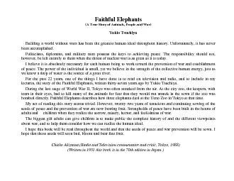 Faithful Elephants(A True Story of Animals, People and War)Yukio Tsuch