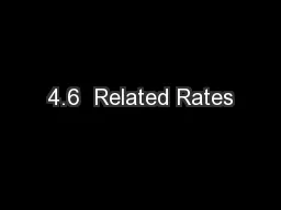 4.6  Related Rates