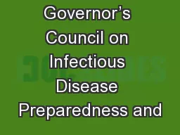 Governor’s Council on Infectious Disease Preparedness and