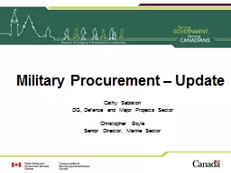 Military Procurement – Update