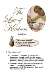 I.  What is kindness? A. 