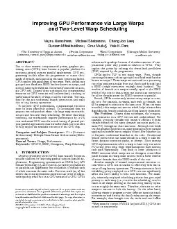 ImprovingGPUPerformanceviaLargeWarpsandTwo-LevelWarpSchedulingVeynuNar