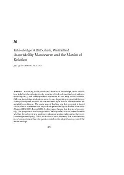 KnowledgeAttribution,WarrantedAssertabilityManoeuvreandtheMaximofACQUE