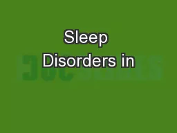 Sleep Disorders in