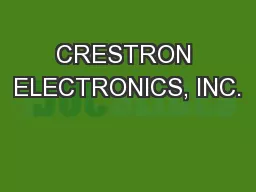 CRESTRON ELECTRONICS, INC.